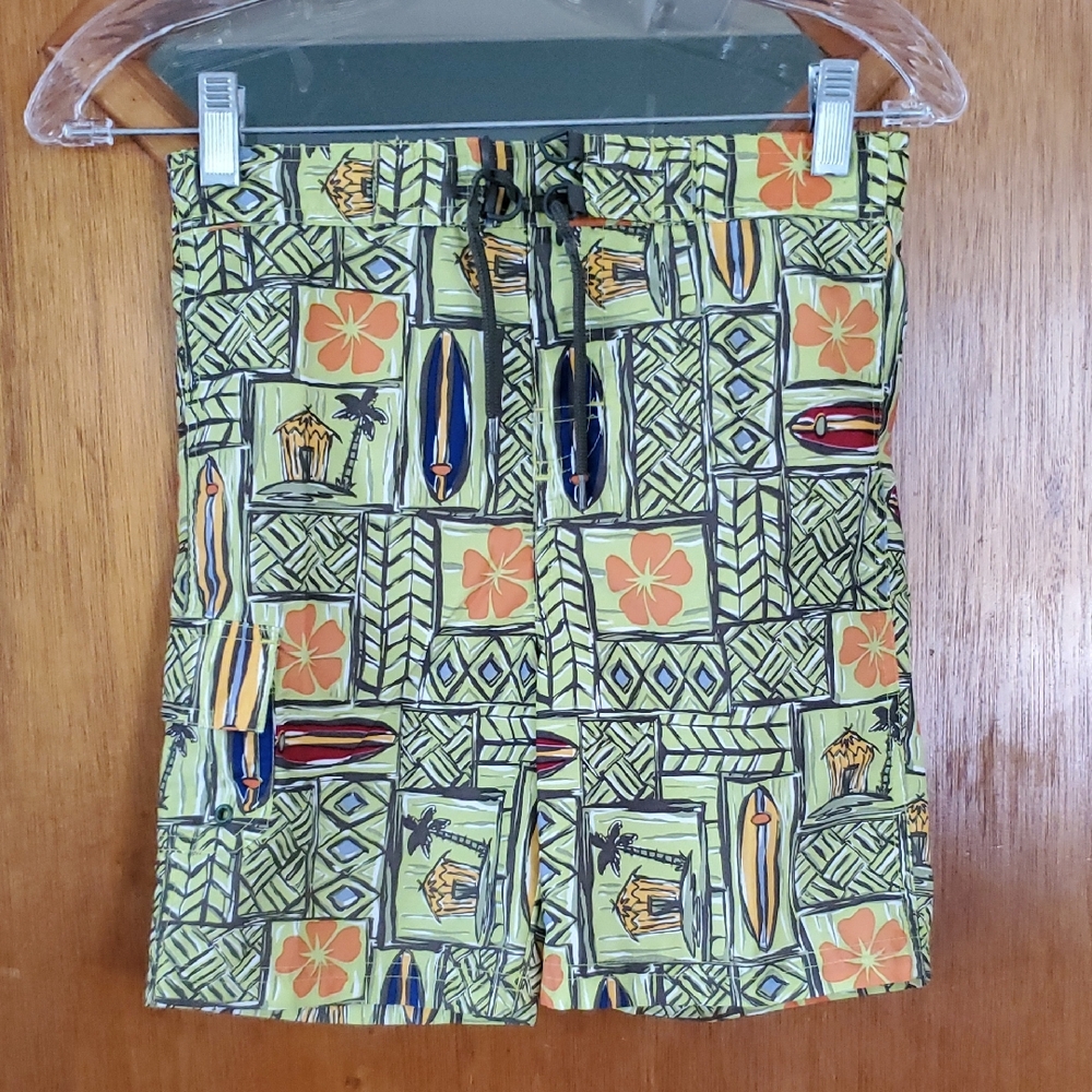 Gymboree Hawaiian Print Boys Swim Trunks